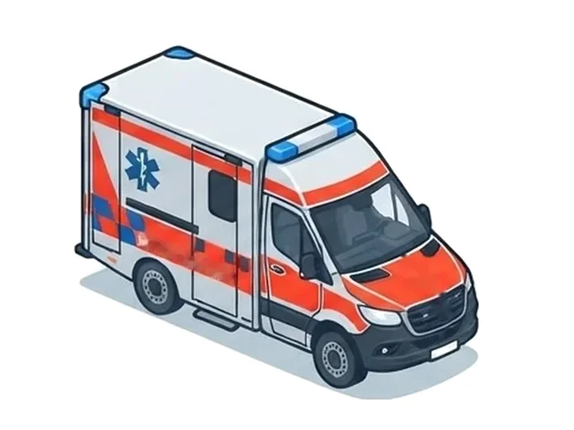 Drawing of an emergency ambulance